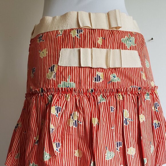 New MARC JACOBS Back Bows Skirt Tiered Floral Striped - Picture 8 of 15